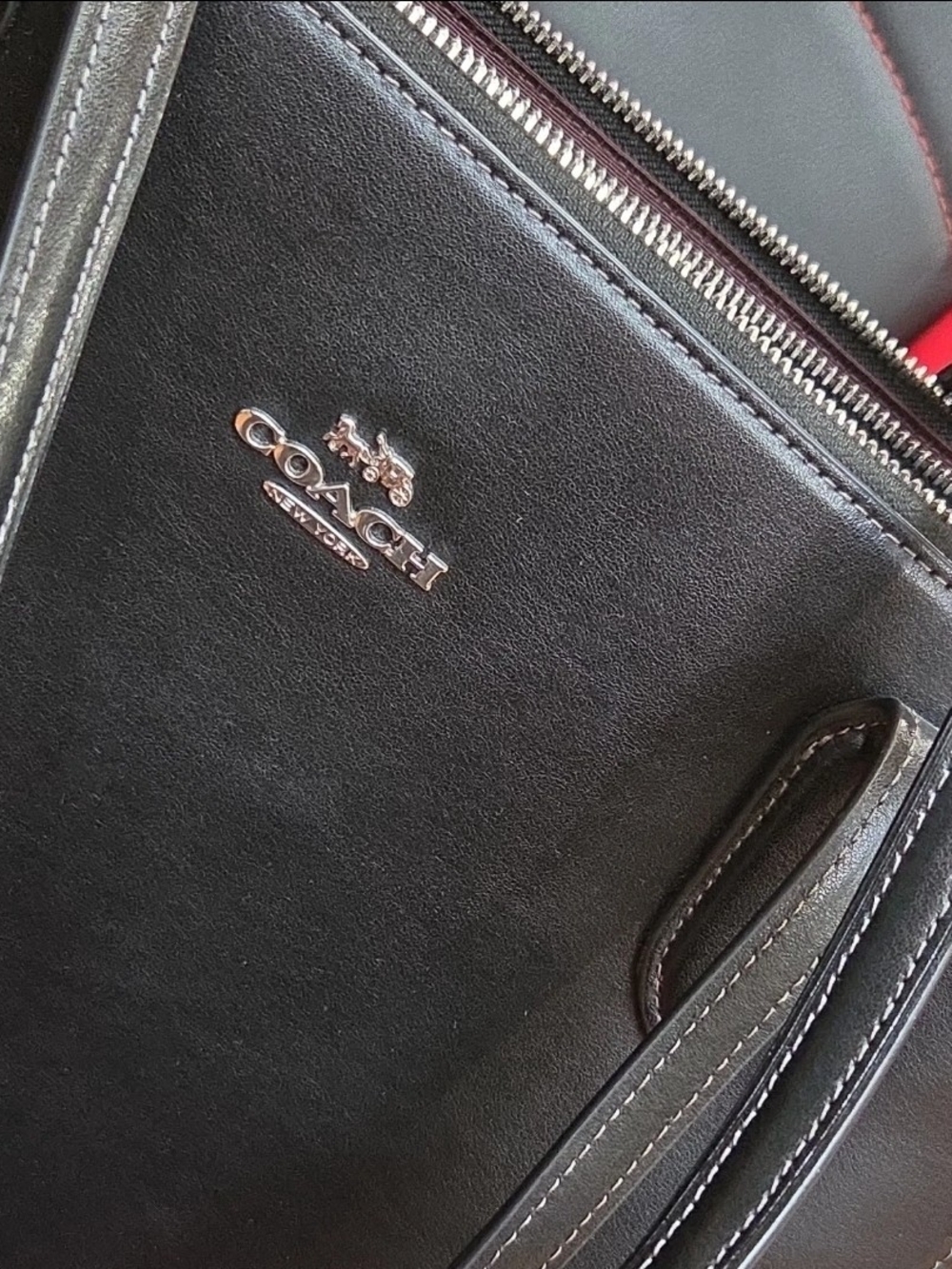 COACH Women's Black Leather tote Bag